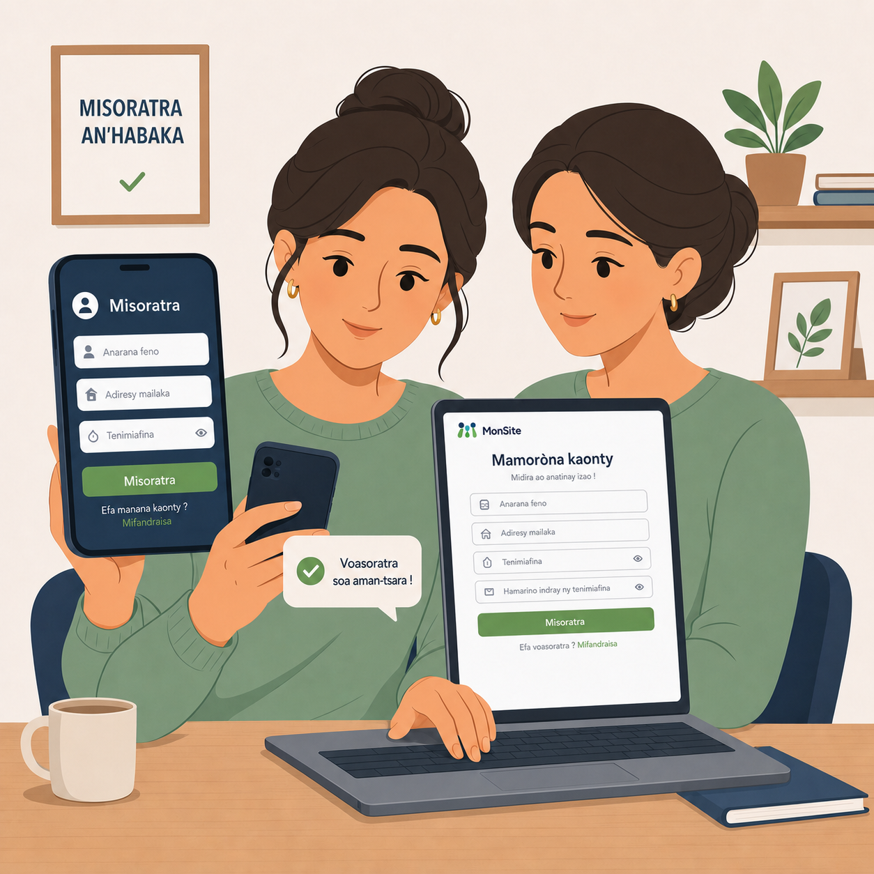 Illustration d'inscription en ligne